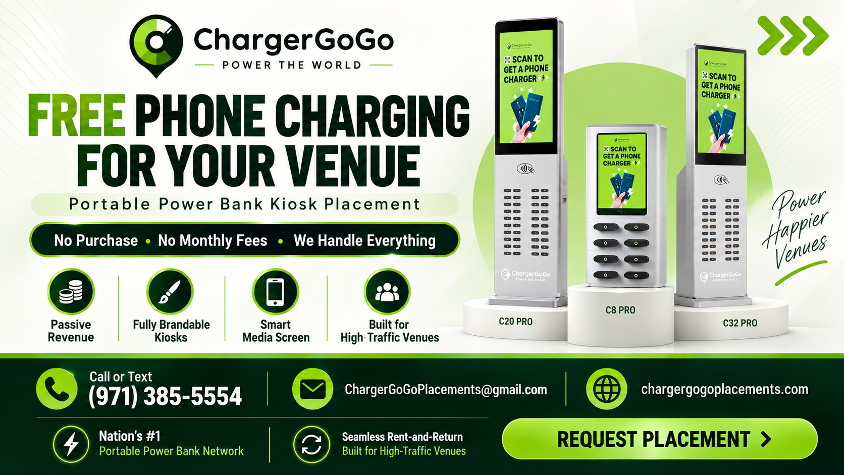 ChargerGoGo phone charging kiosk placement in Nashville Tennessee